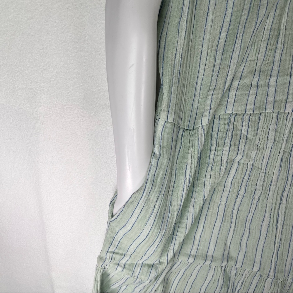 Universal Thread Light Green Striped Sleeveless Tiered Dress Boho Coastal Size S - Picture 6 of 13